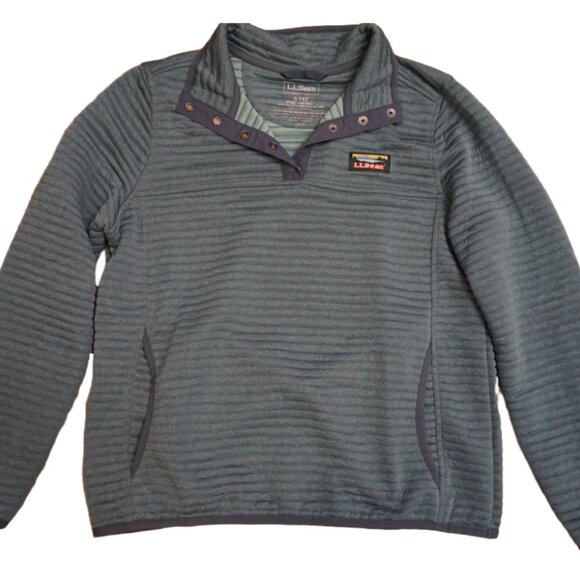 LL Bean Jacket Womens Sm Pet Airlight Knit Pullover Sweatshirt Snap Outdoor Hike - Picture 1 of 4